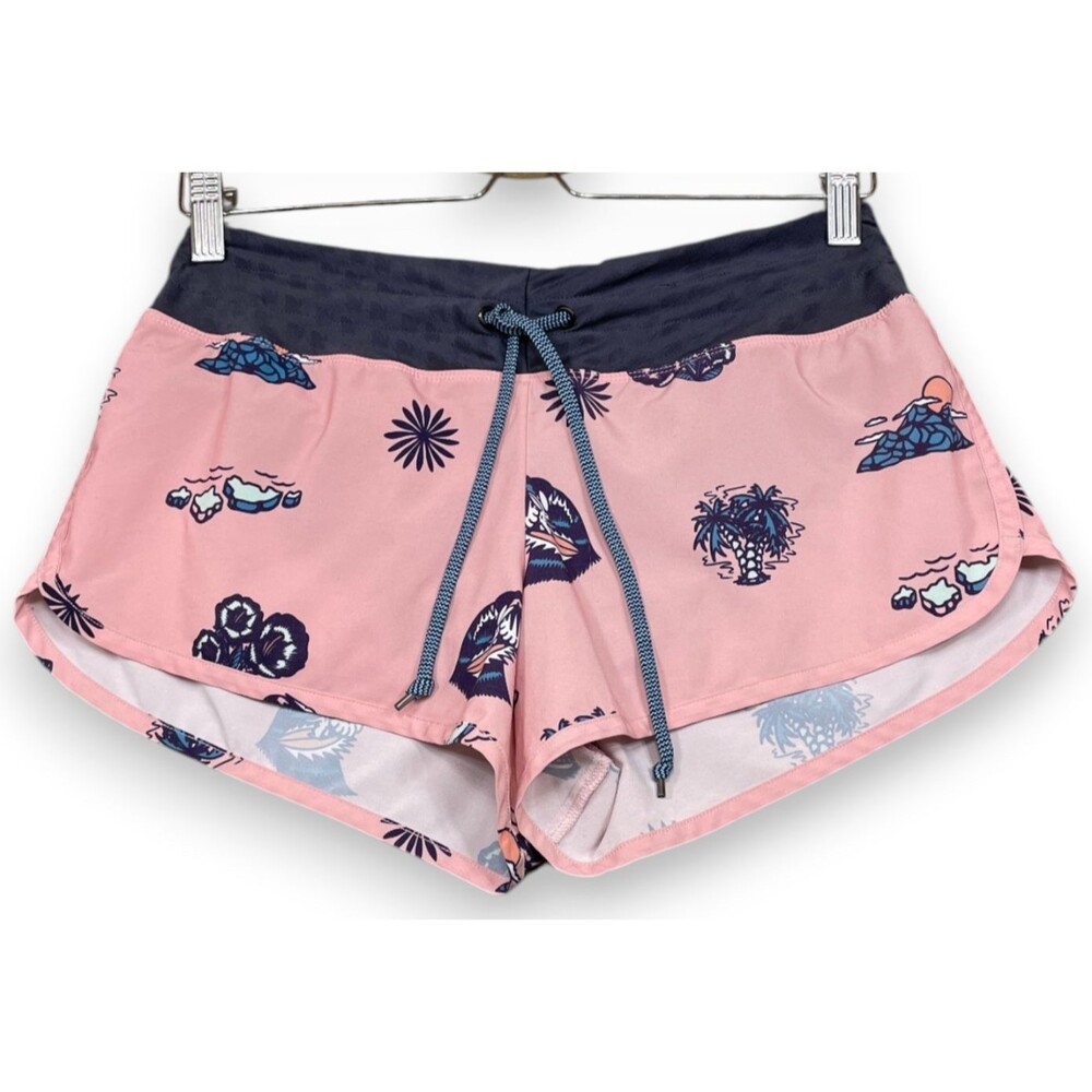 Rabbit Surf 'N Turf Shorts Womens S Pink Coral Running Beach Outdoors Lined